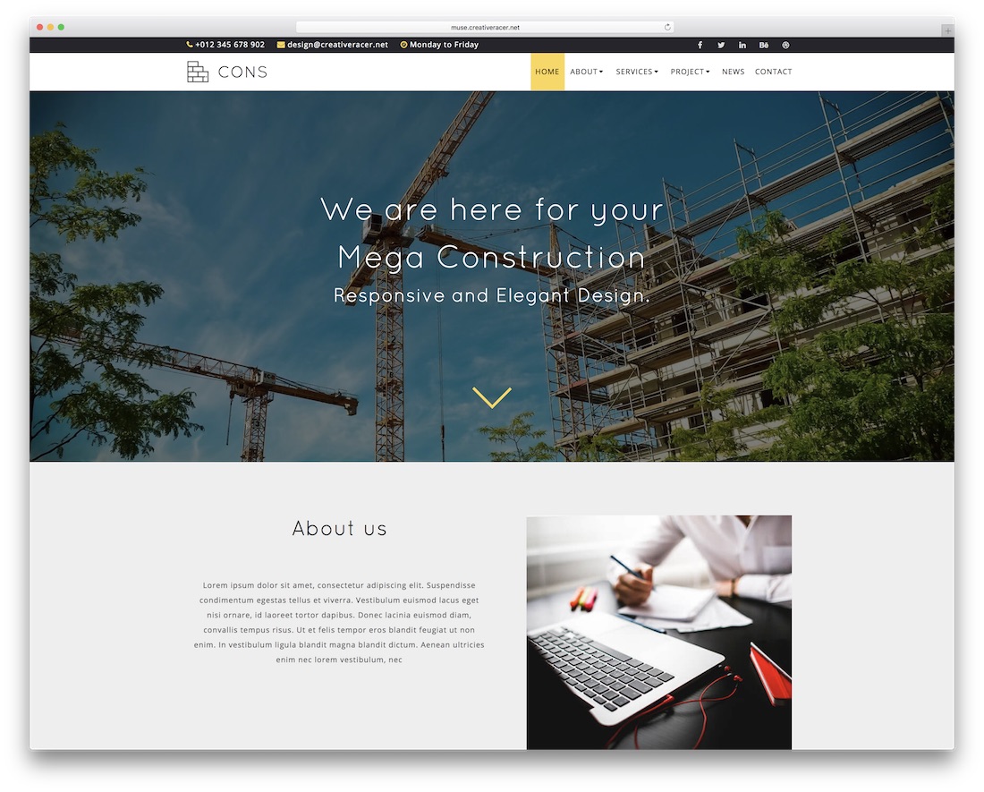 cons adobe muse template
