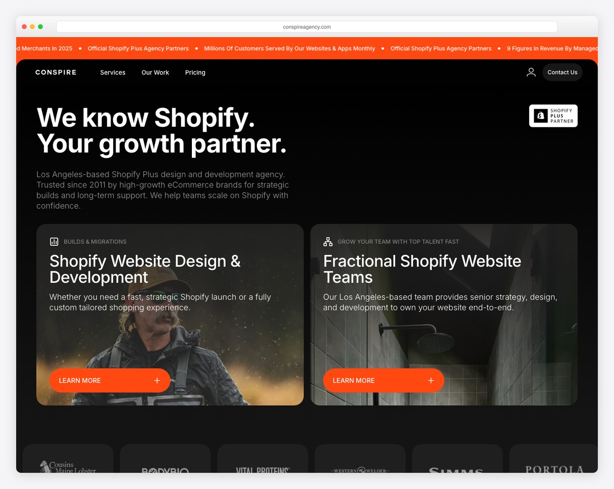 conspire agency website example
