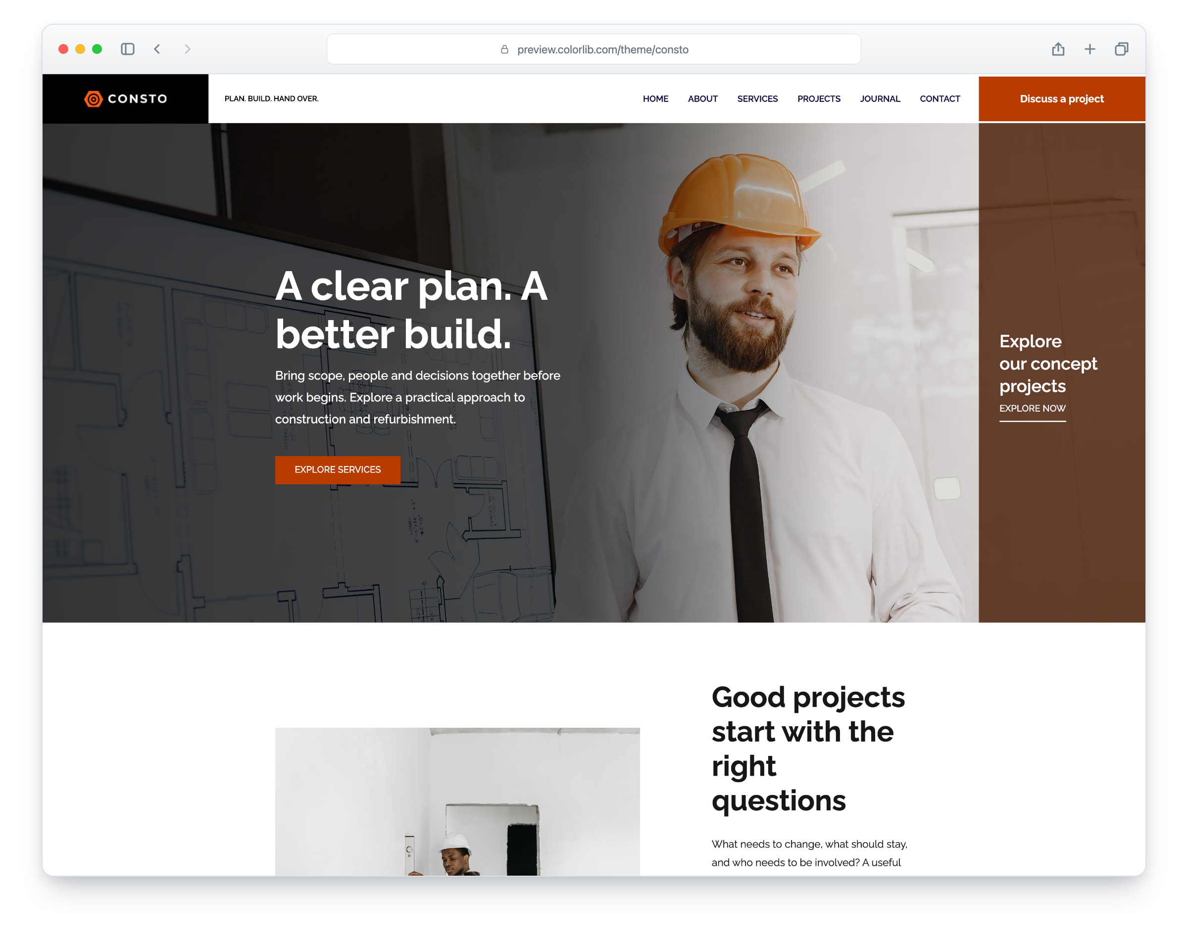 Consto website template