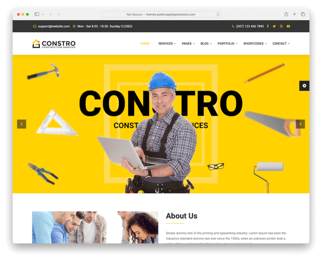 constro handyman website template