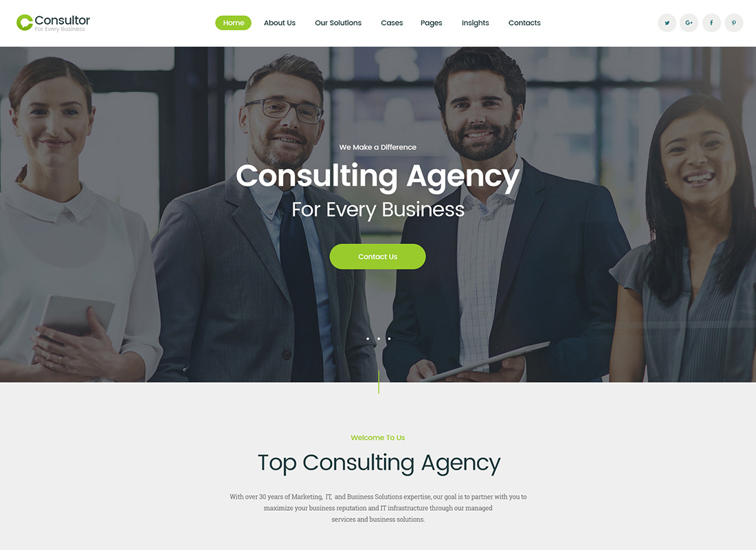 Consultor - A Business Consulting WordPress Theme