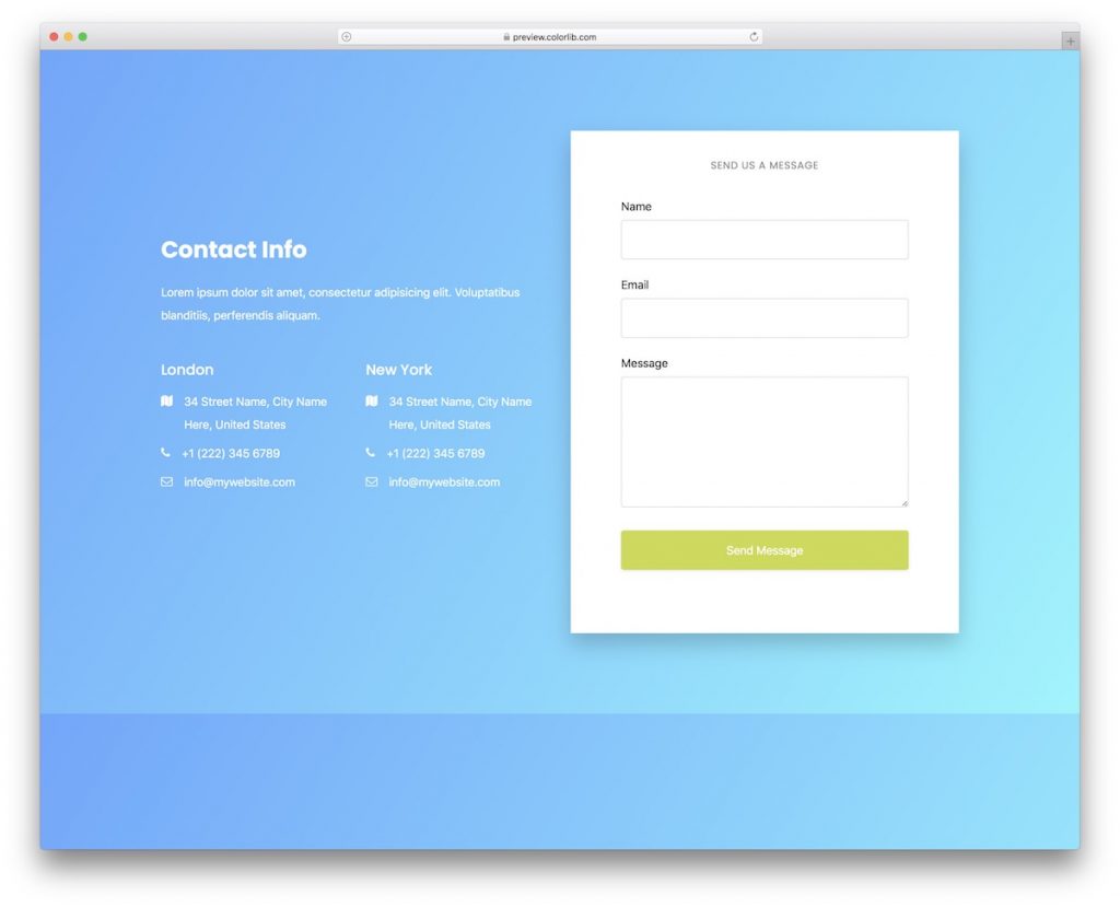 Top 41 Free HTML5 CSS3 Contact Form Templates 2021 Colorlib