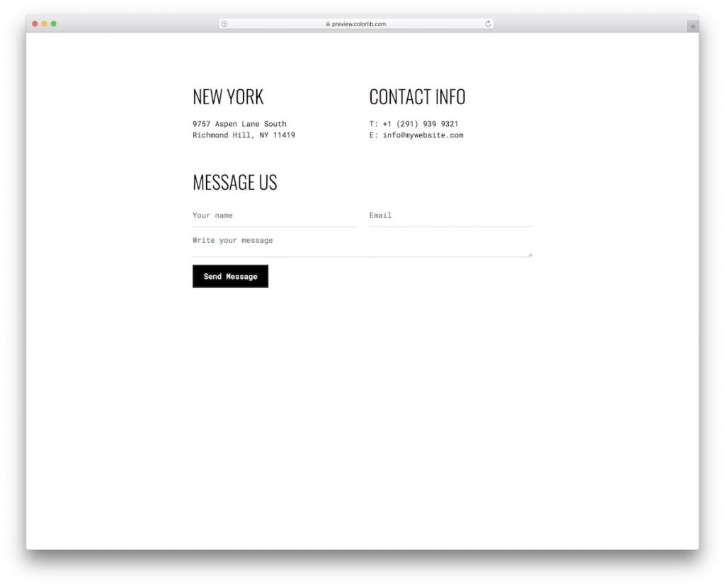 Template Colorlib Address Contact Form V15 - Free Trendy Contact Form Template 2026 - Colorlib