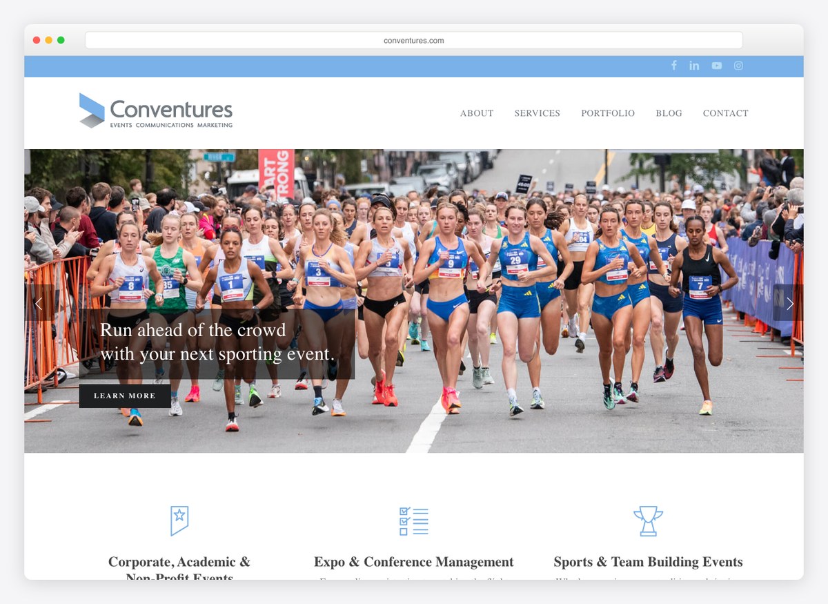 Convectures event website homepage