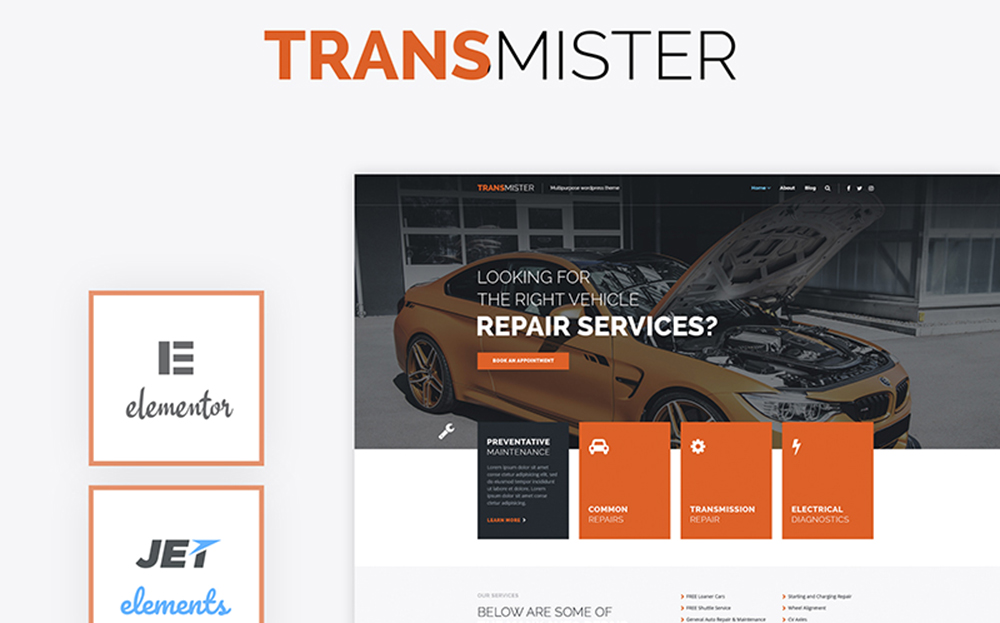 Transmitter - Car Repair WordPress Theme