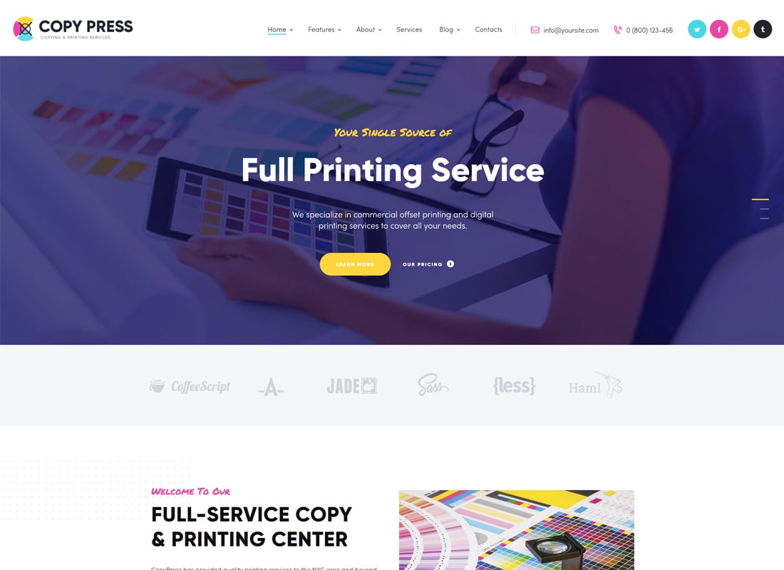 CopyPress | Type Design & Printing Services HTML Template