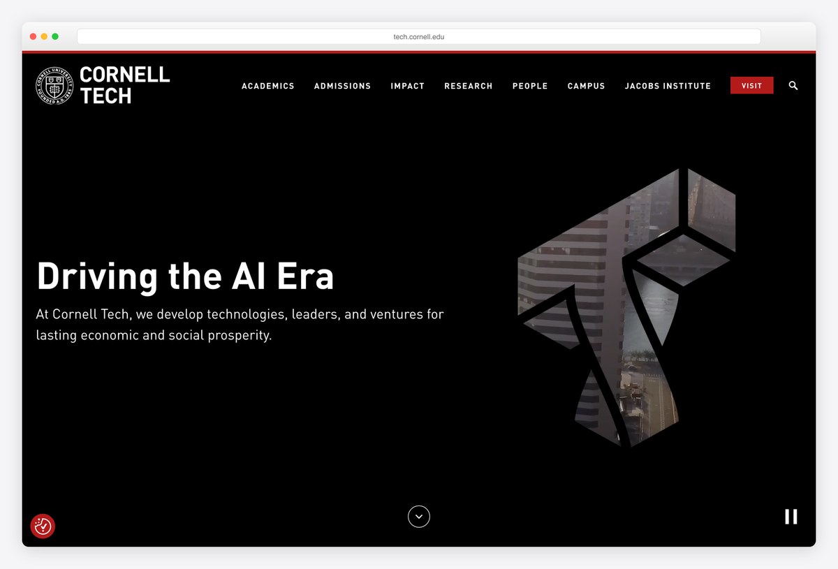 Cornell Tech homepage design