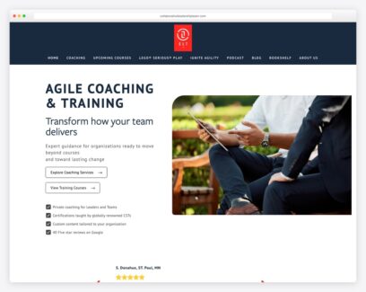 Corporate training website examples