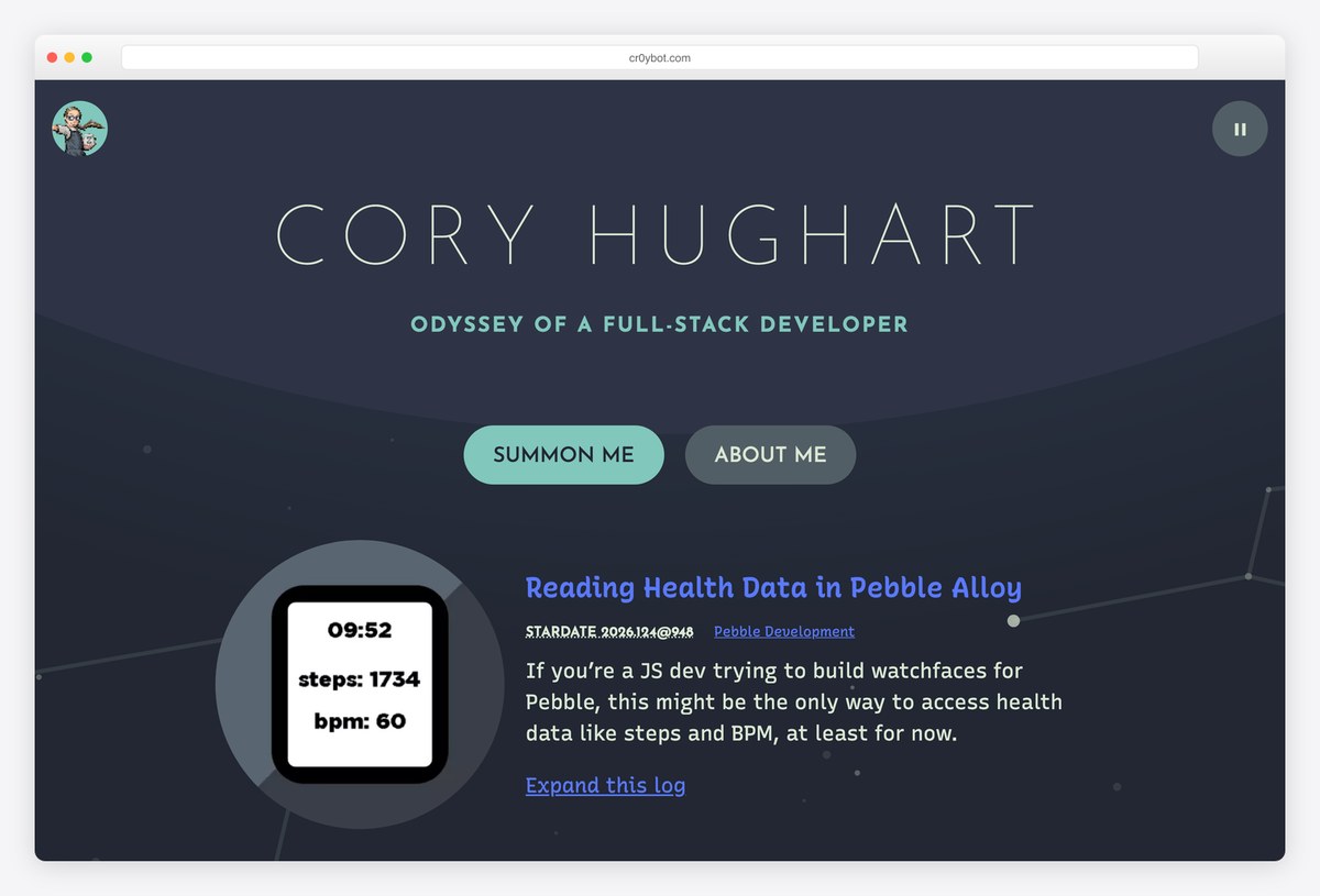 Cory Hughart WordPress portfolio website