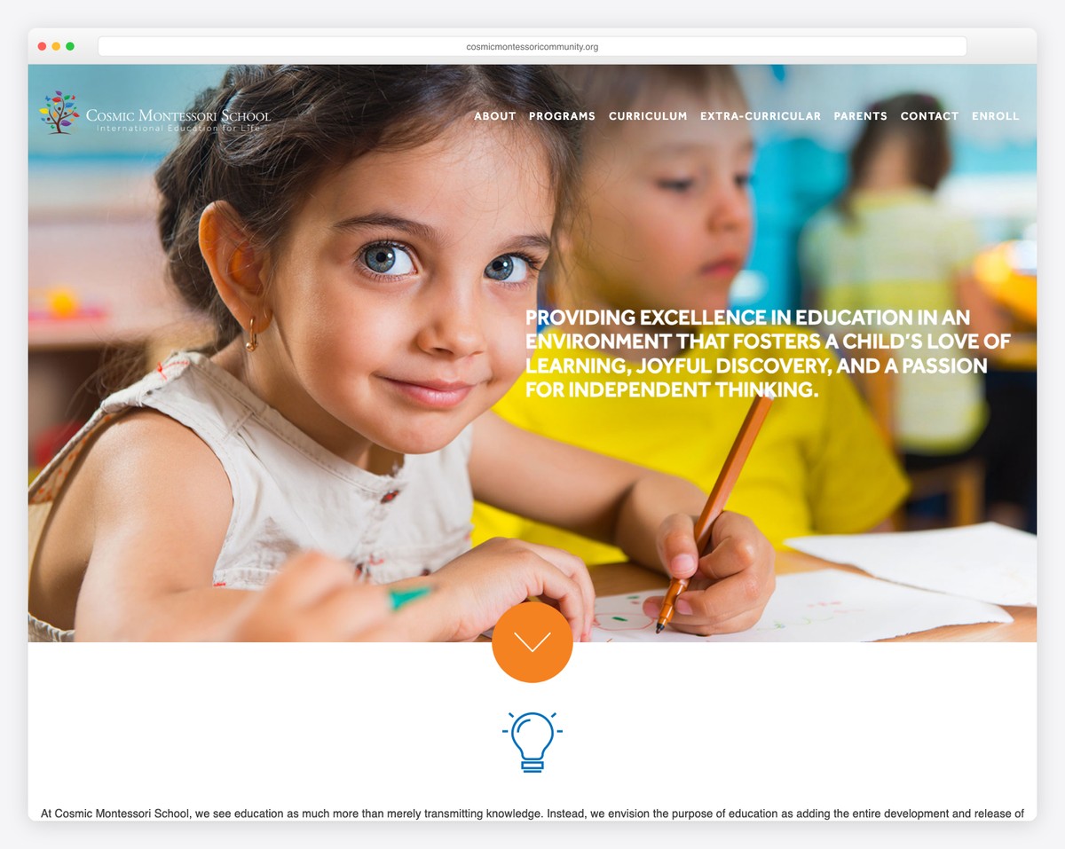 cosmic montessori community website example