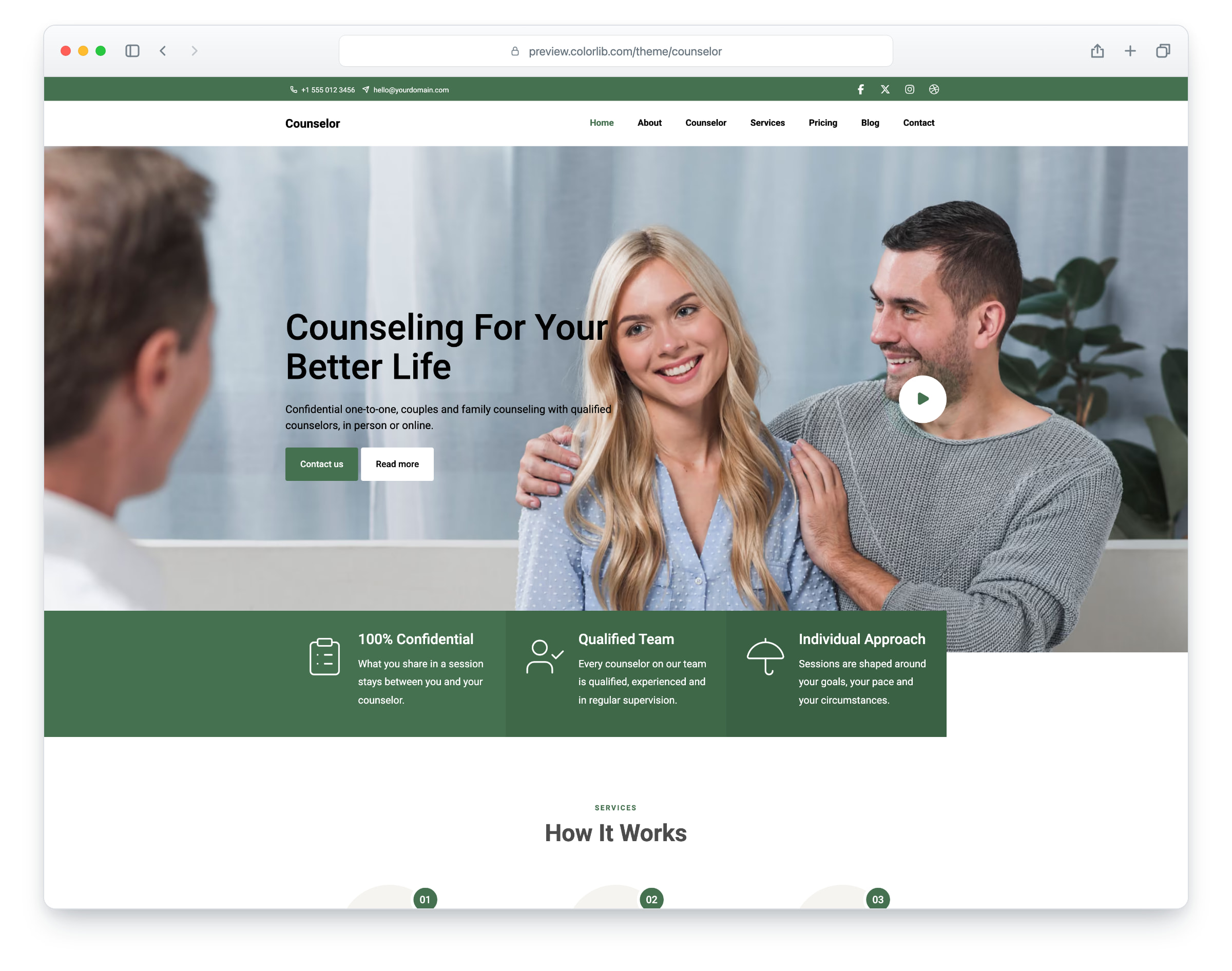 Counselor website template