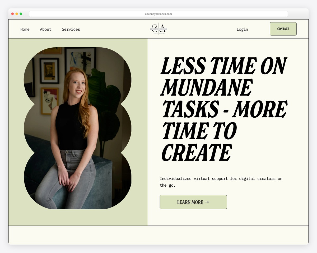 courtney adrian va website example