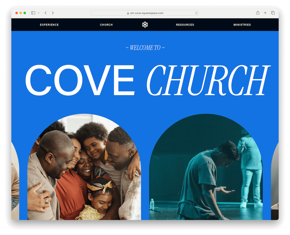 cove squarespace church template