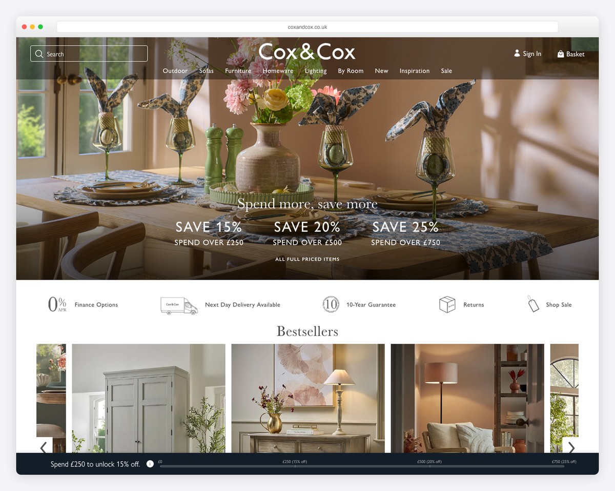 cox and cox magento website