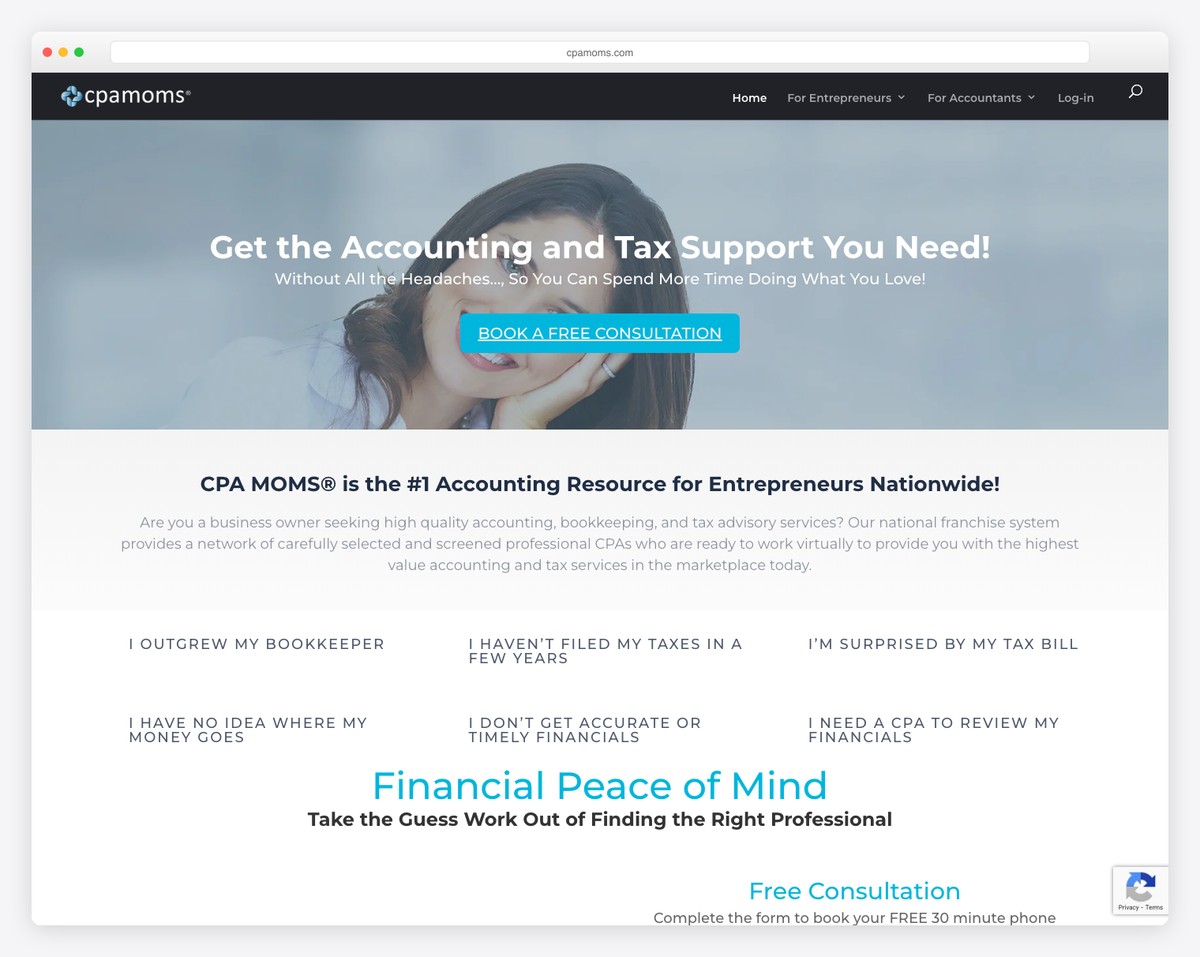 cpa moms website example