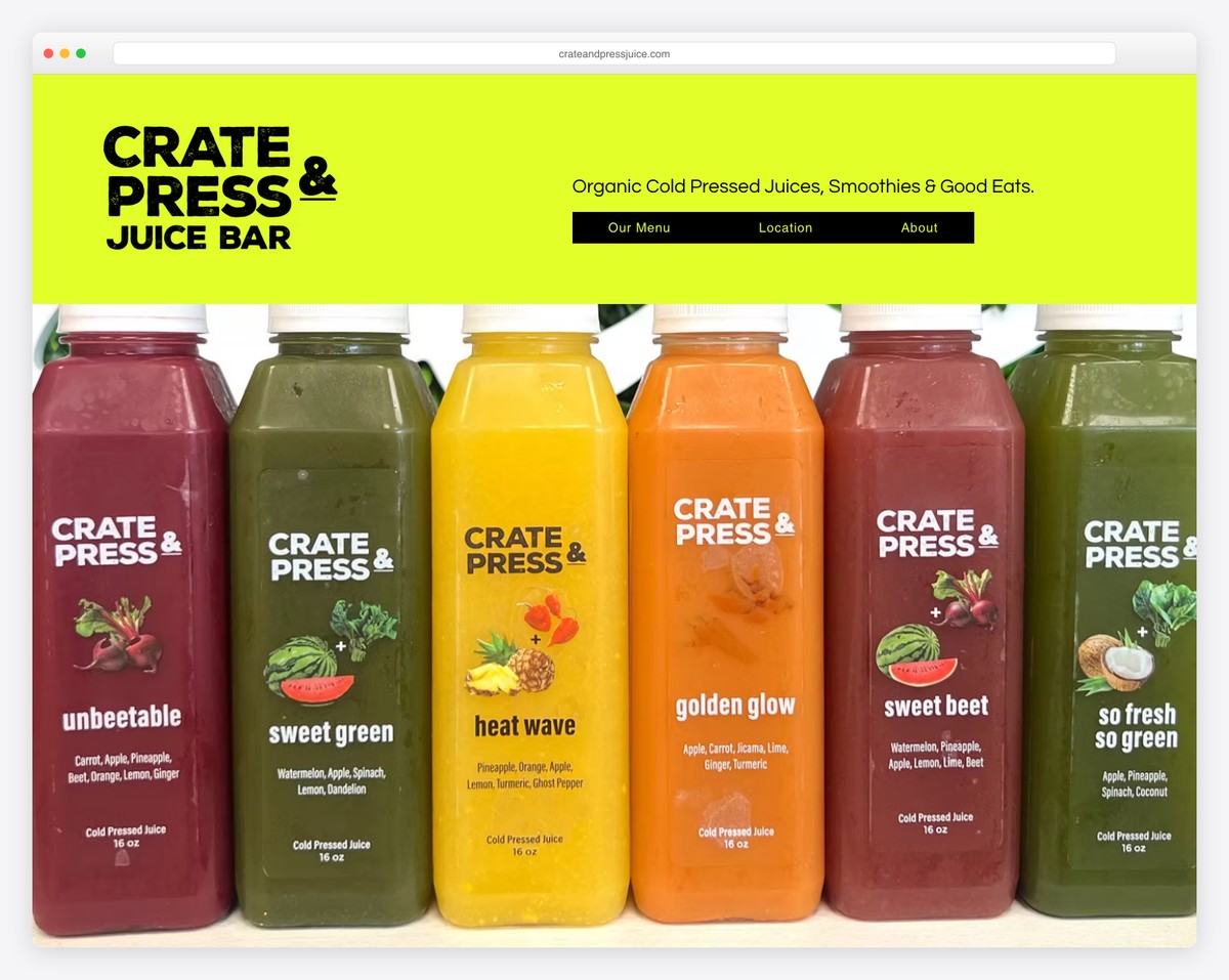 crate and press juice website example