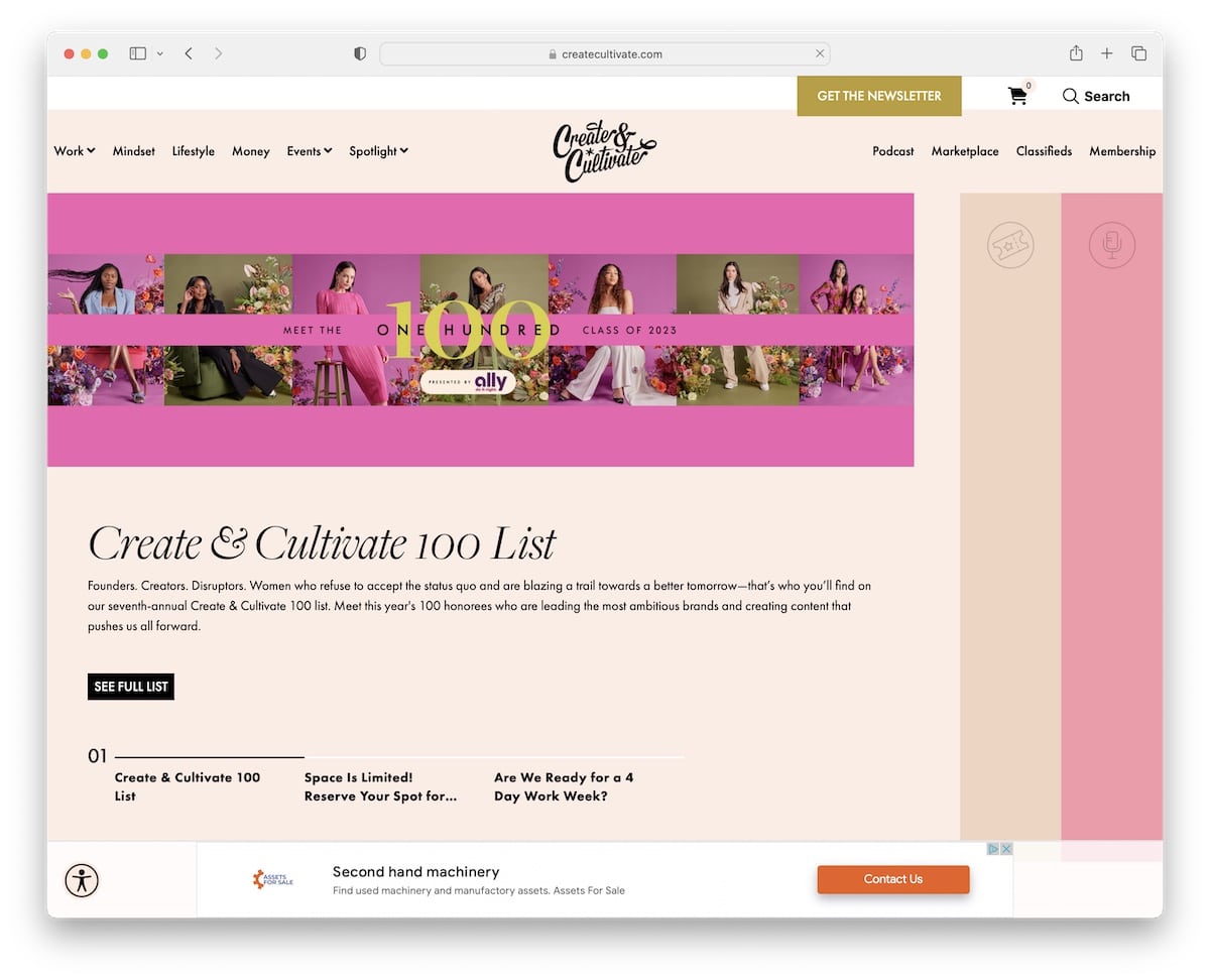 create and cultivate squarespace blogs example