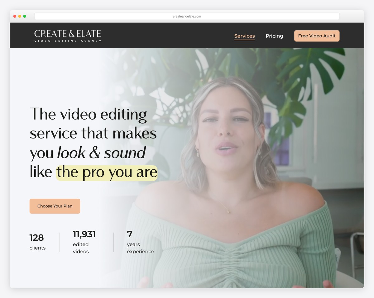 create & eleate website example