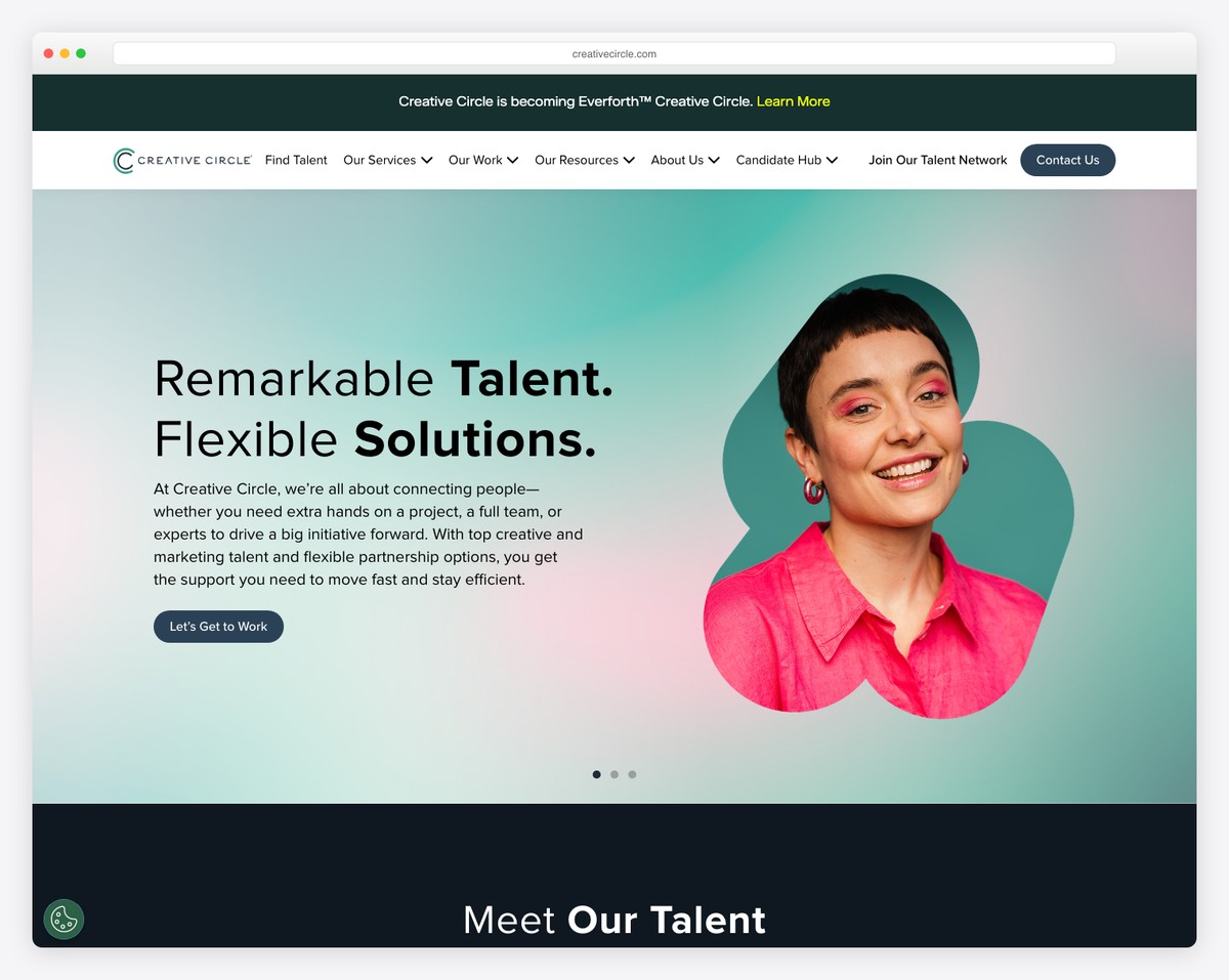 creative circle website example