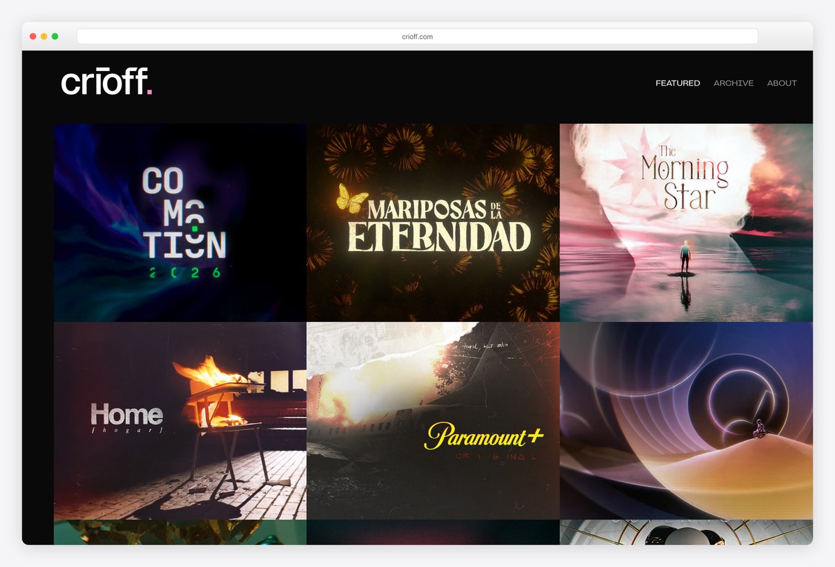 Cristian Sandoval (CRIOFF) motion design student portfolio website