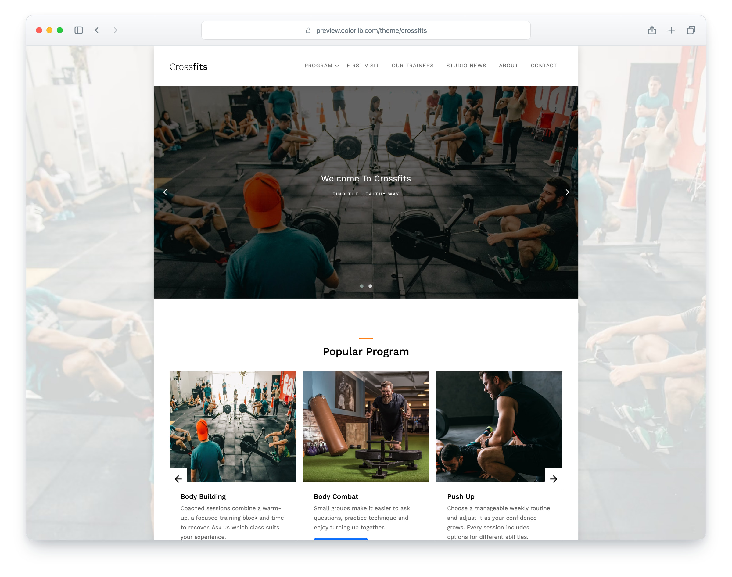 Crossfits website template