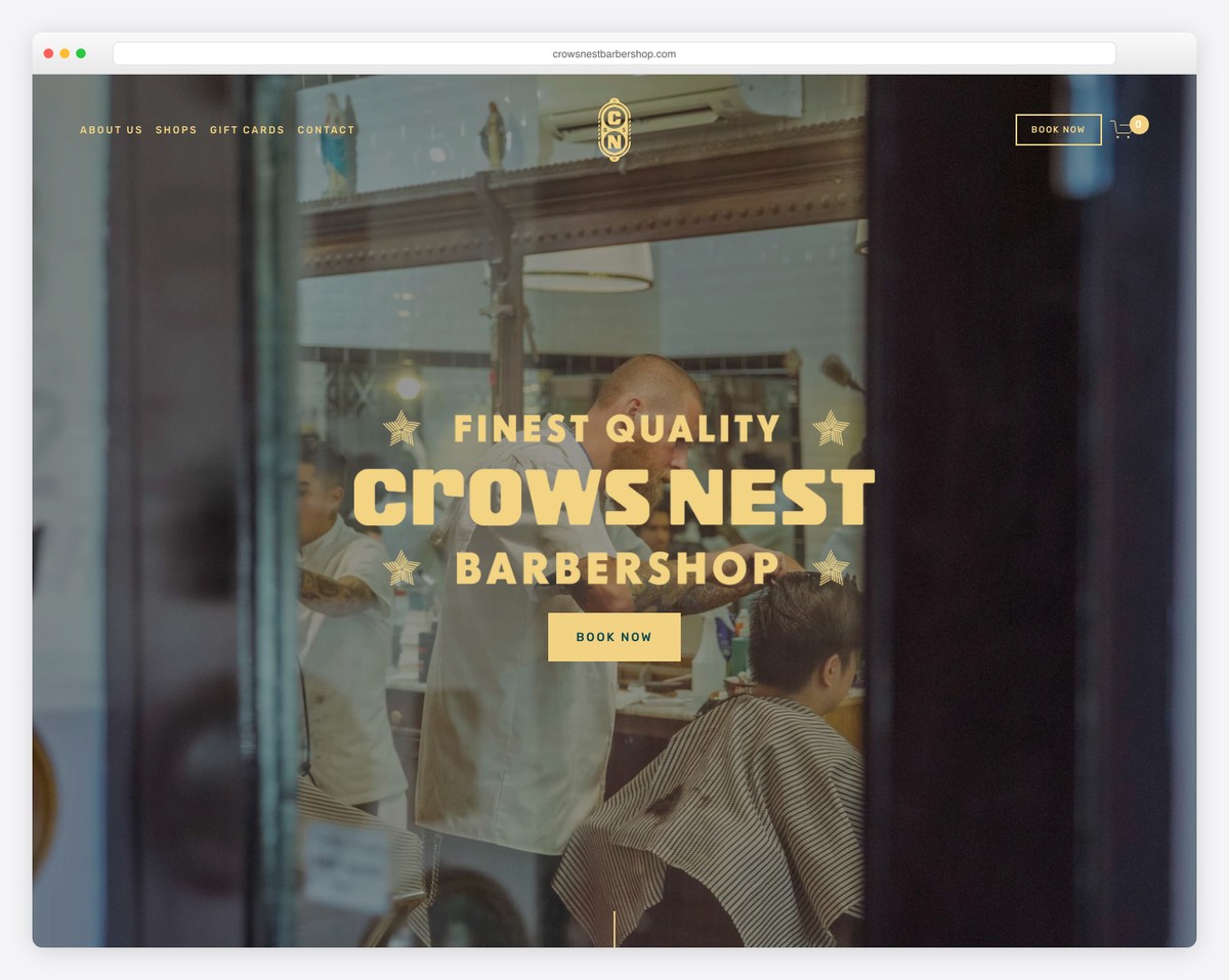 crowsnest barbershop website example