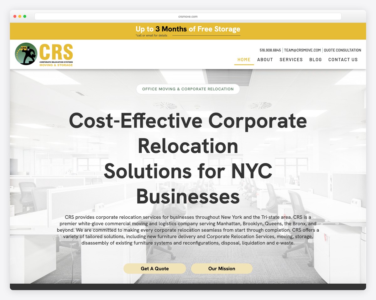 crs moving nyc commercial website