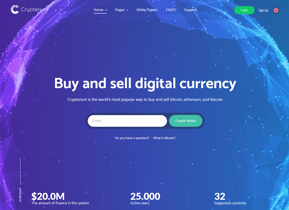 Crypterium - Crypto Currency And ICO Landing Page WordPress Theme