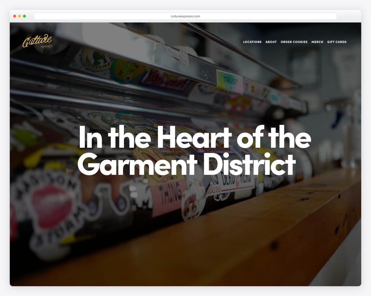 culture espresso website example