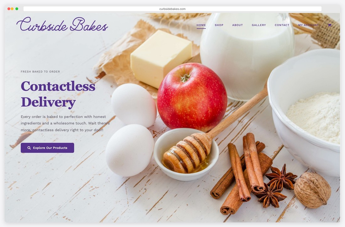 curbside bakes website example