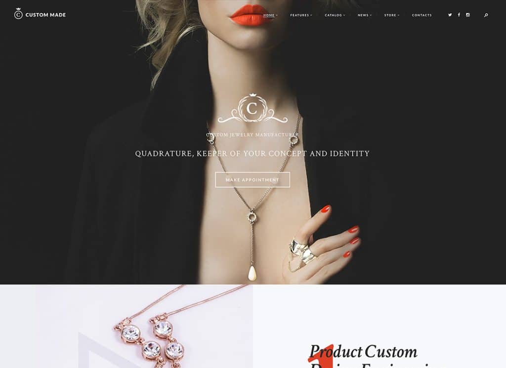 Custom Made - Jewelry Manufacturer and Store WordPress Theme