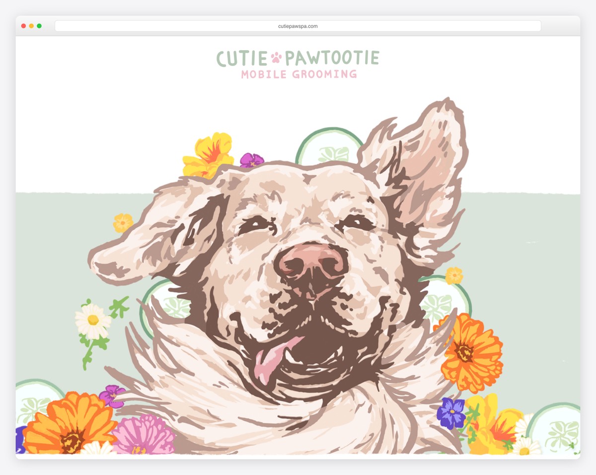 cutie pawtootie mobile grooming website
