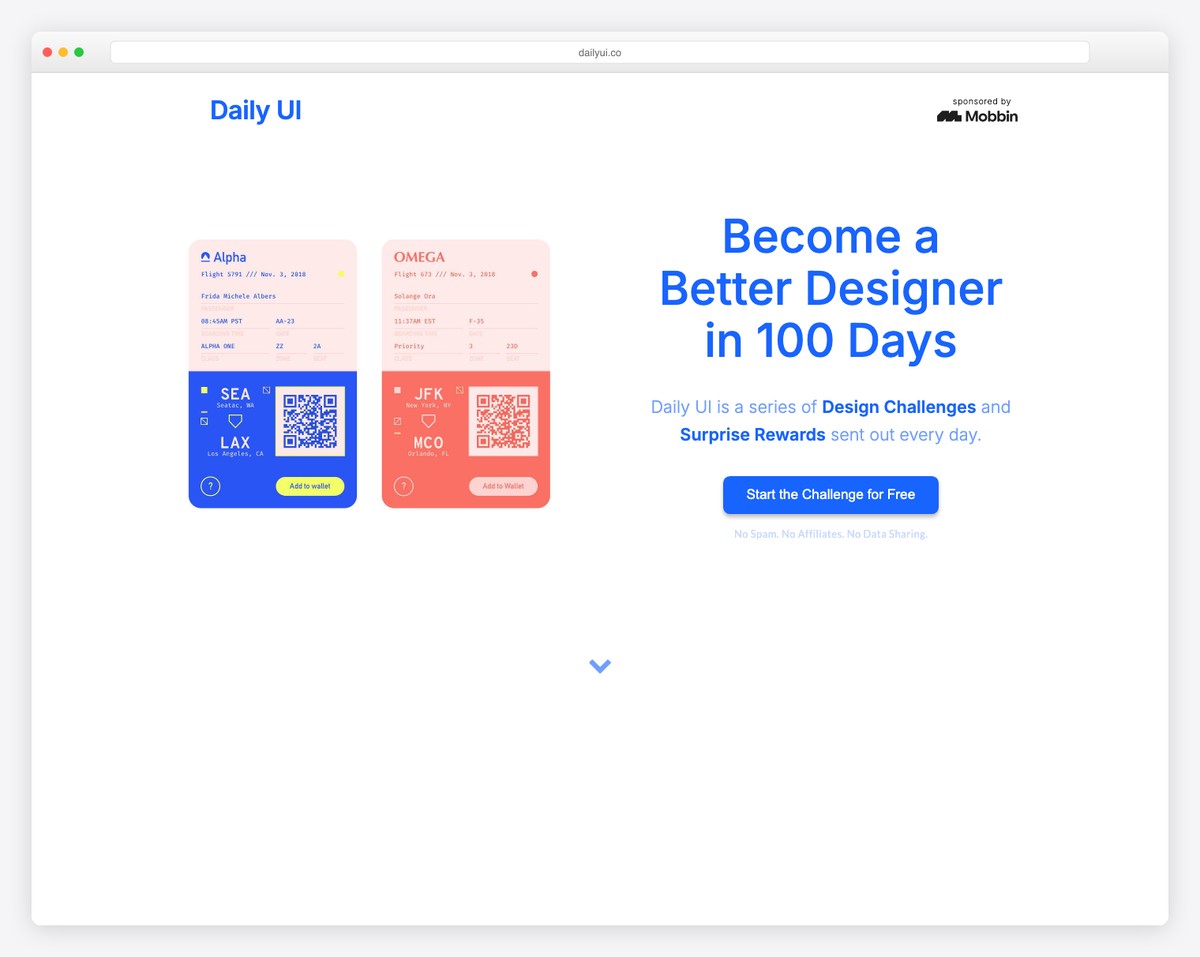 daily ui carrd website