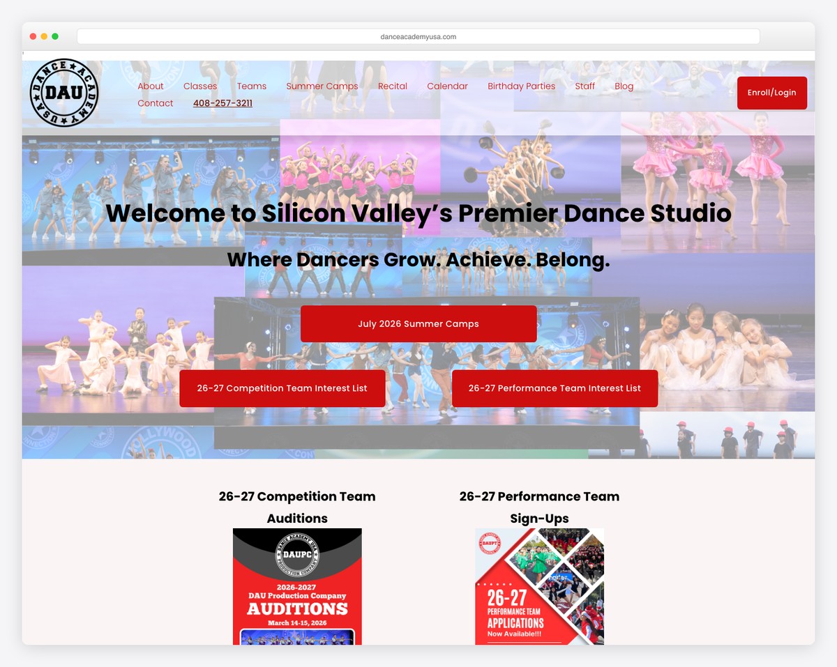 dance academy usa website example