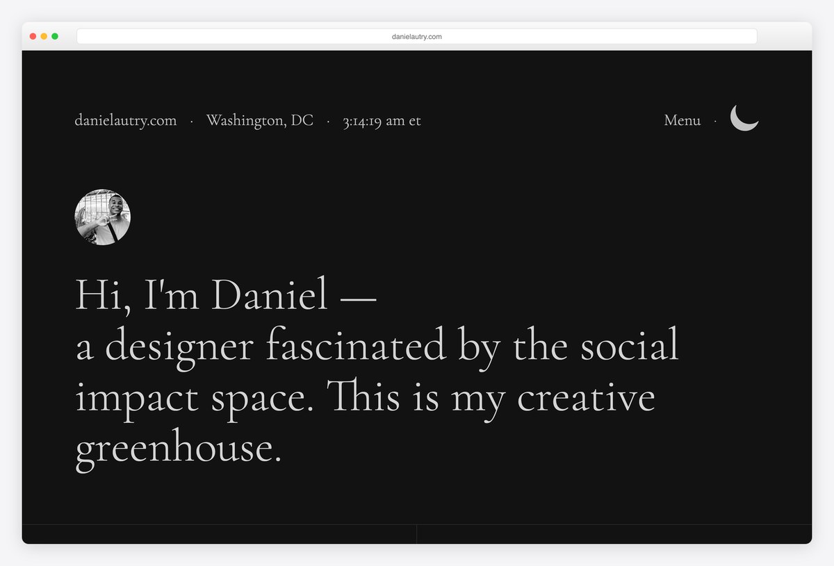 Daniel Autry UX portfolio website