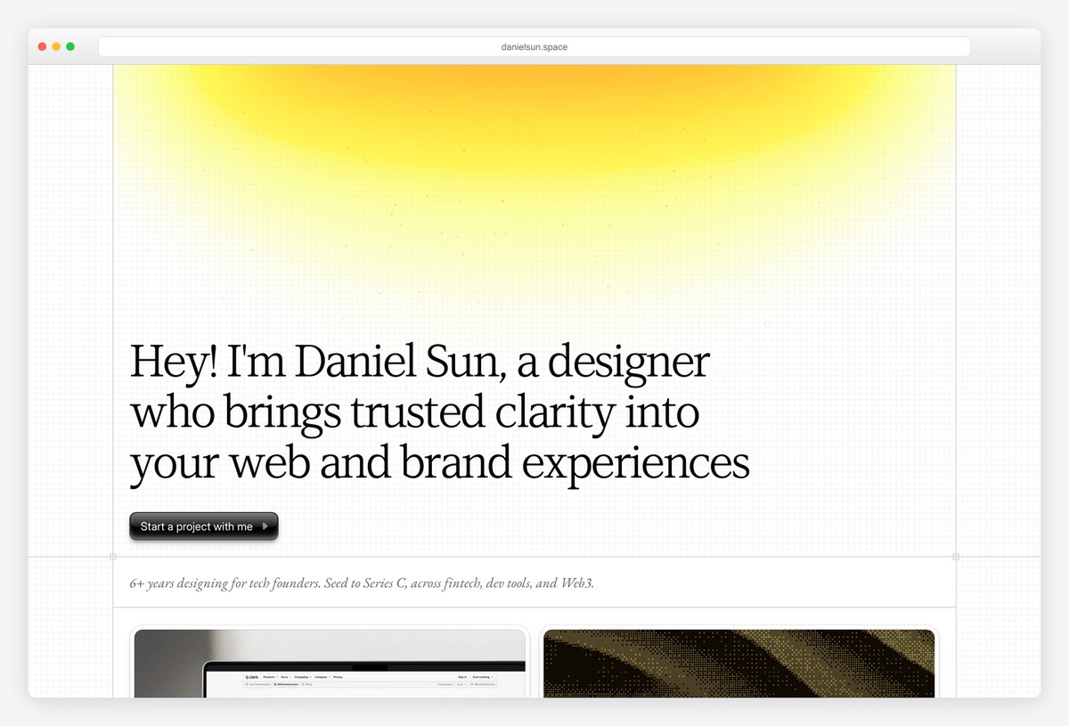Daniel Sun web designer portfolio website