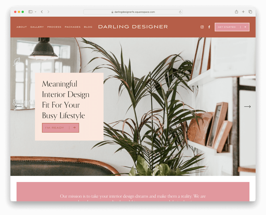 darling designer squarespace lifestyle template