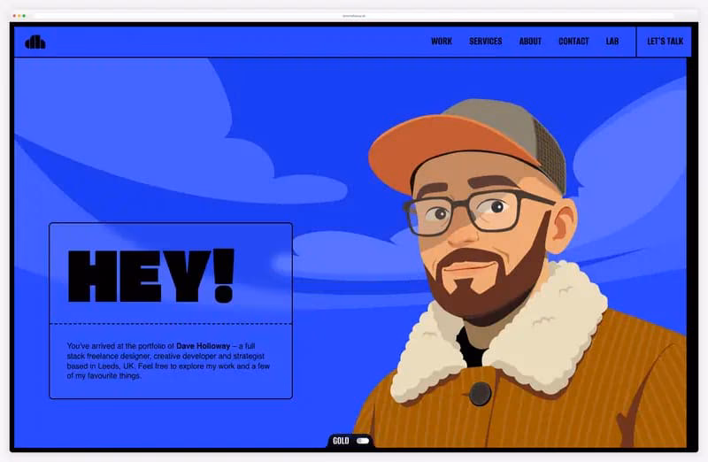 Dave Holloway: an illustrated portrait and a 3D work section