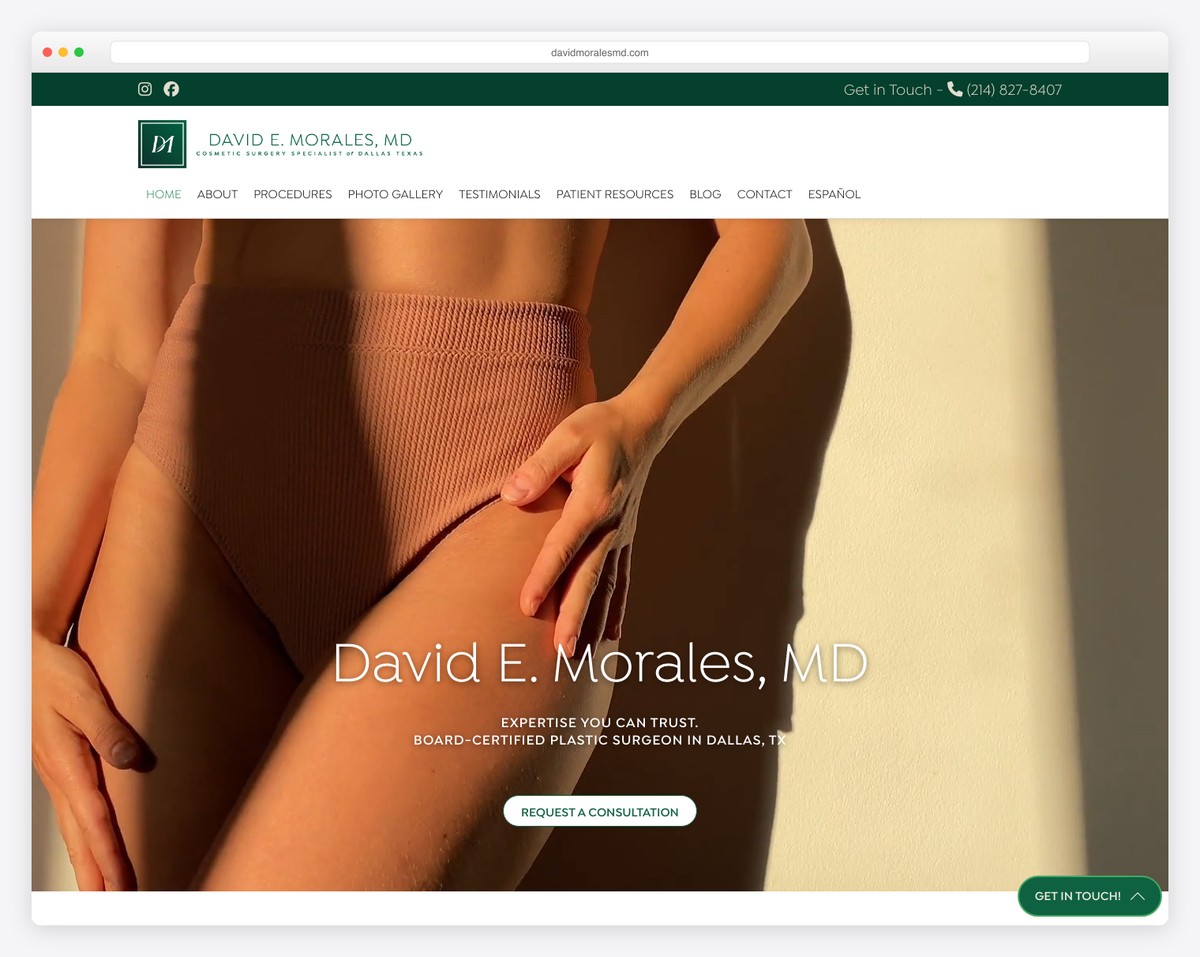dr. david morales website example