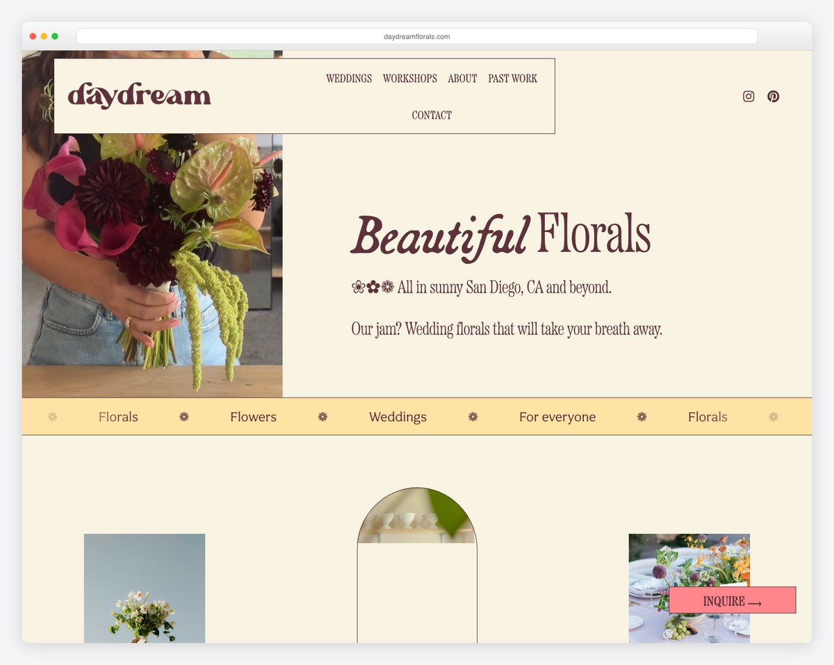 daydream florals website example