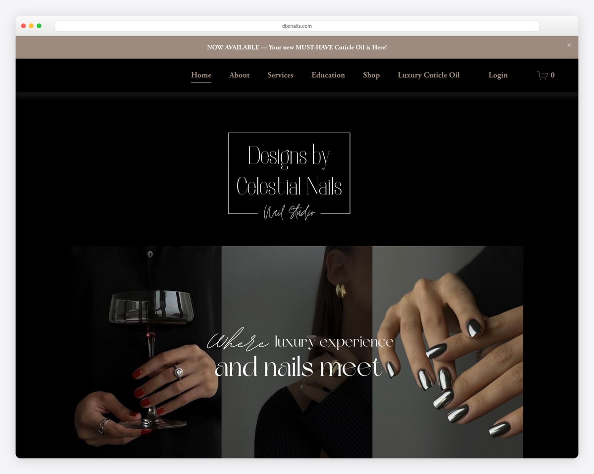dbcn: designs by celestial nails website example