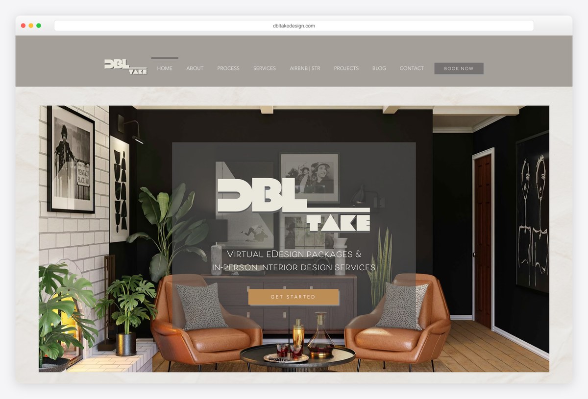DBL Take Design interior design portfolio website