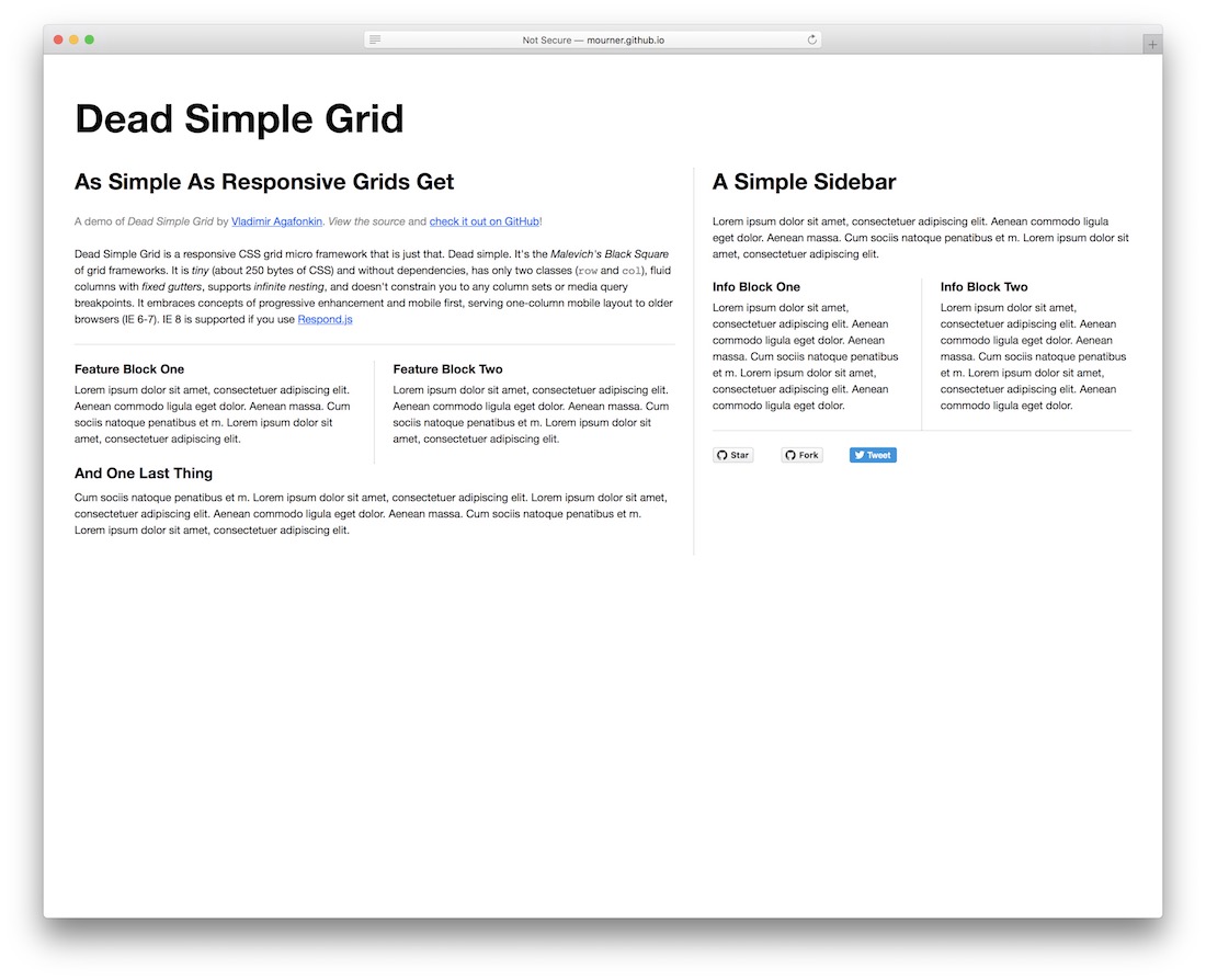 dead simple grid framework