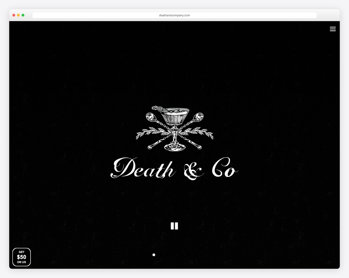 death & co website example