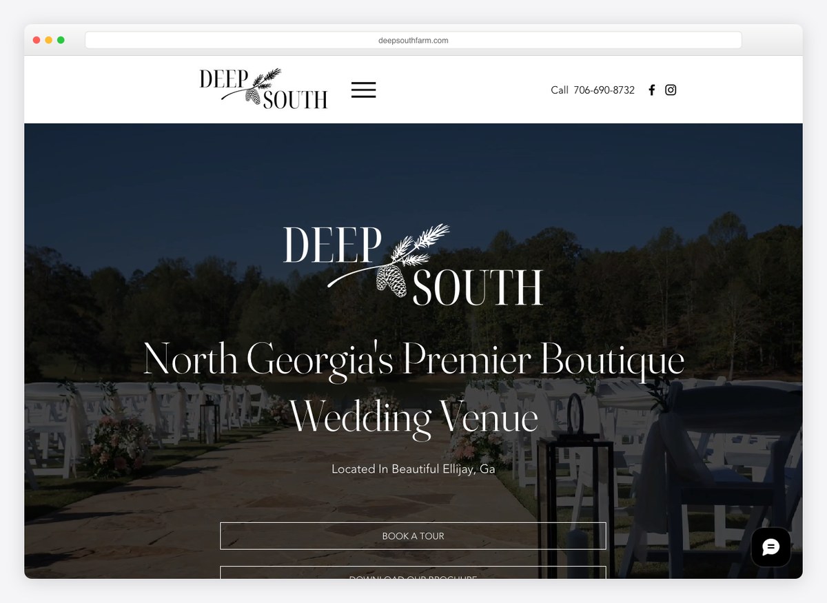 Deep South Farms event website homepage