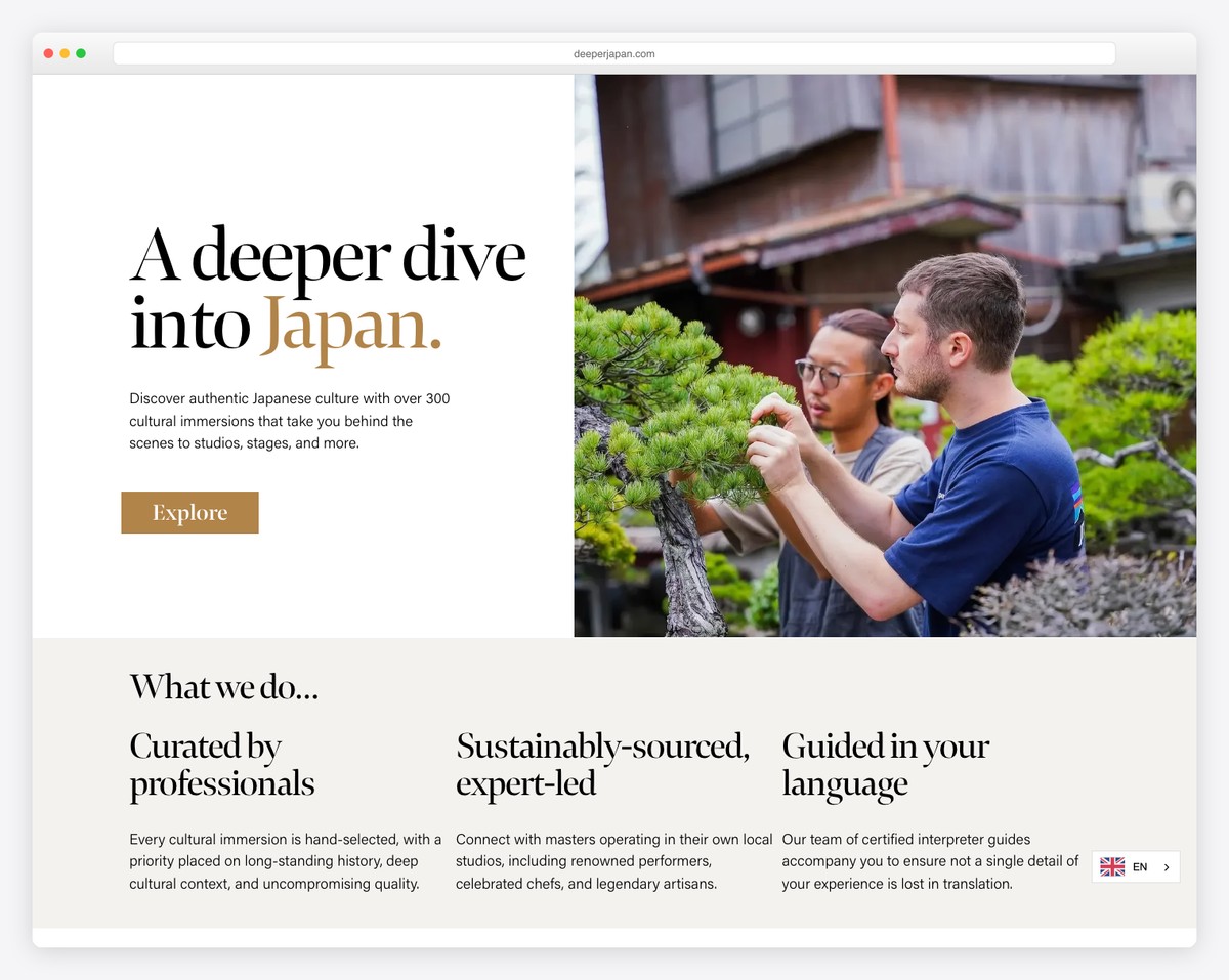 deeper japan squarespace ecommerce example