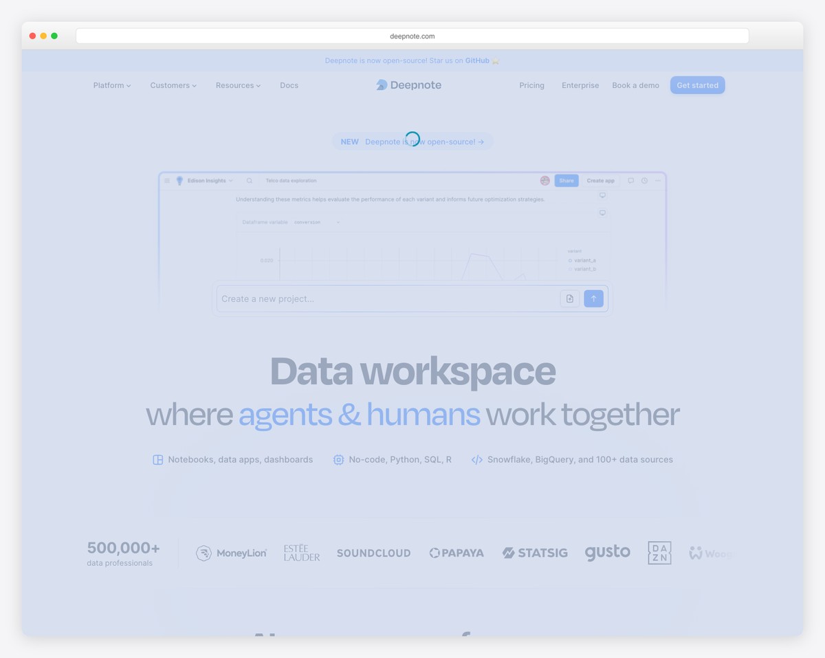 deepnote website example