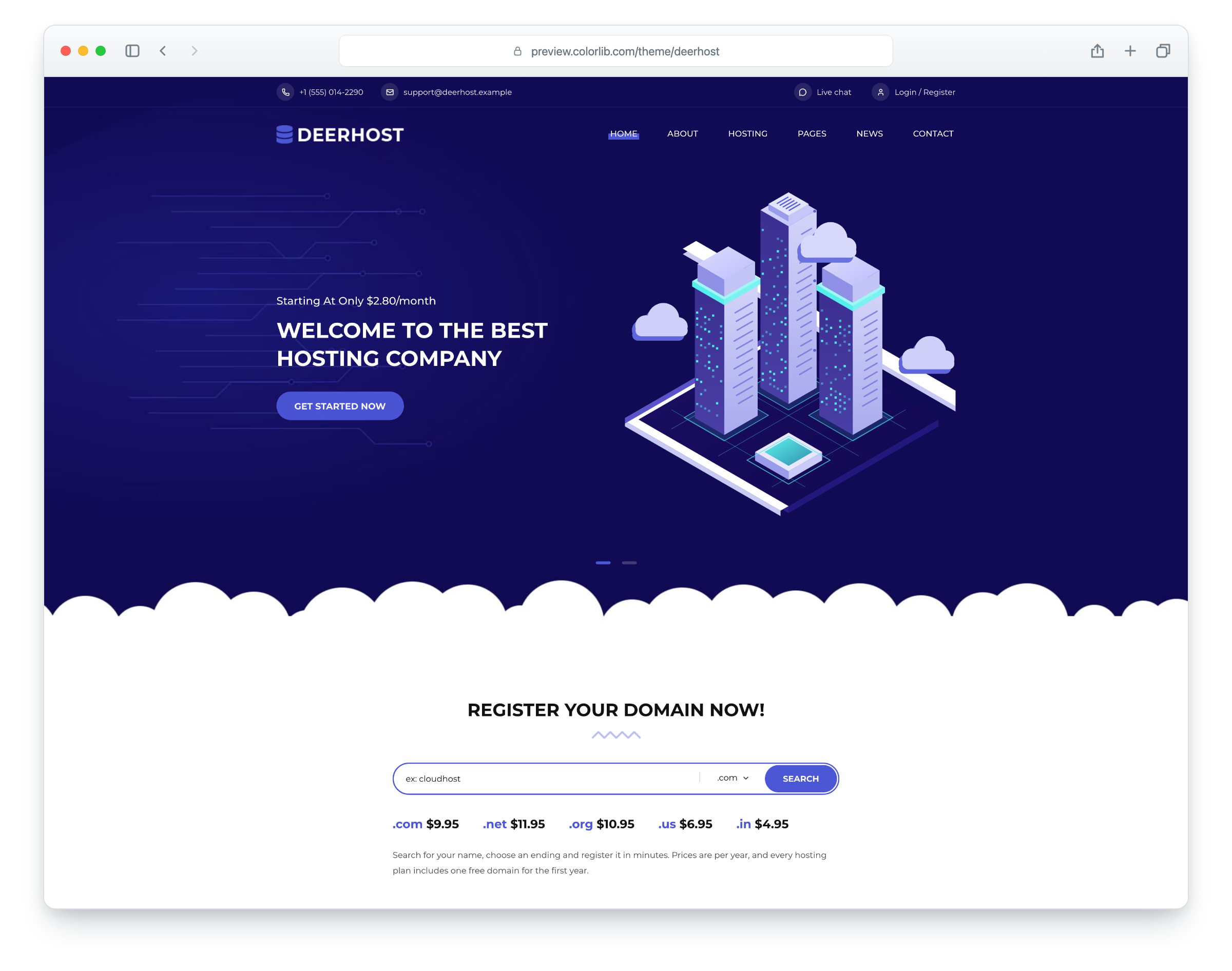 DeerHost website template