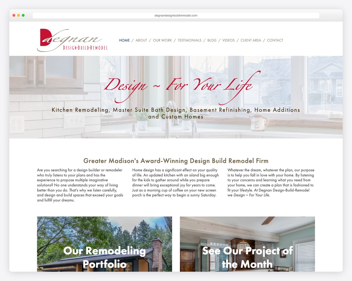 degnan design-build-remodel website example