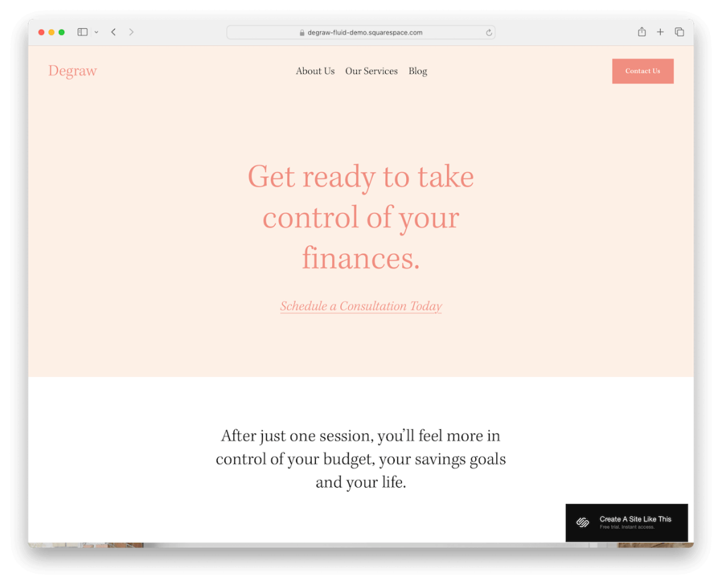 degraw squarespace finance template